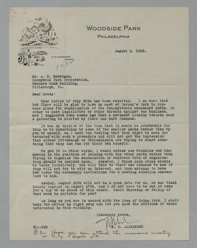 Reply from Woodside Park to Kennywood