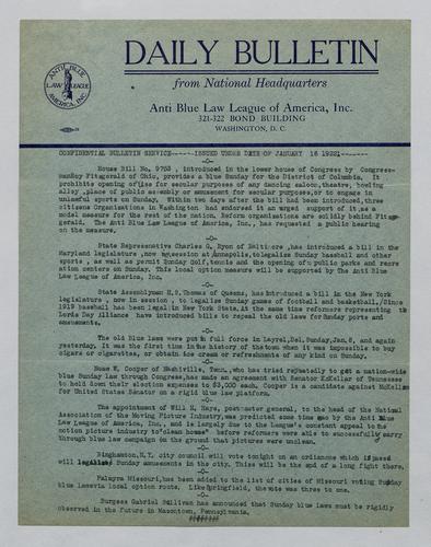 Anti Blue Law League Daily Bulletin (2)