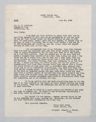 Reply from Coney Island Inc. to Kennywood