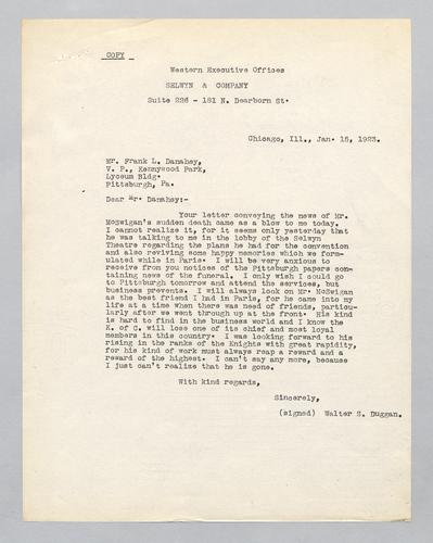 Letter from Selwyn & Company to Kennywood