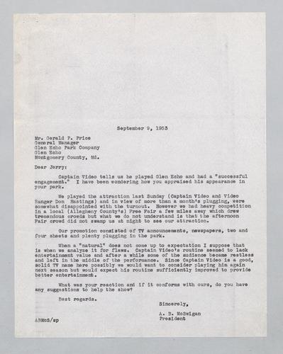 Letter from Kennywood to Glen Echo (3)