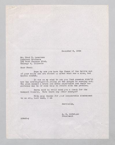 Letter from Kennywood to Lauerman Brothers Insurance