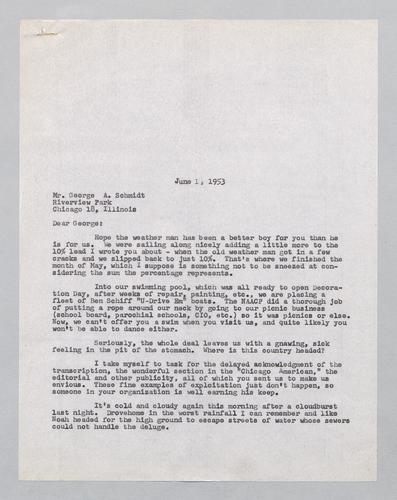 Letter from Kennywood to Riverview Park