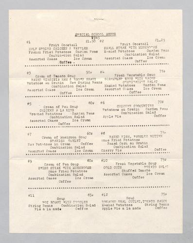 Special School Lunches 1945