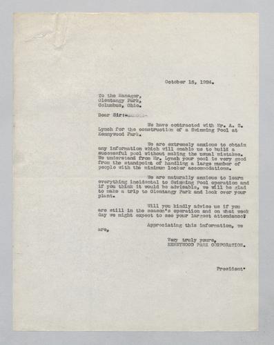 Letter from Kennywood to Olentangy Park (2)