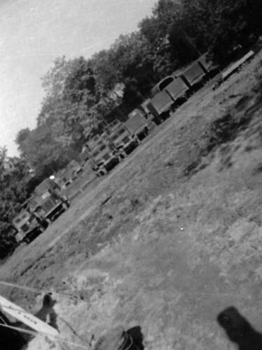 Trucks in the Anti-aircraft Battery in Frick Park