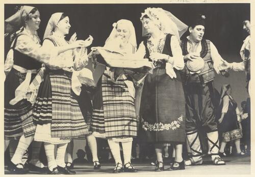 Women performing on stage