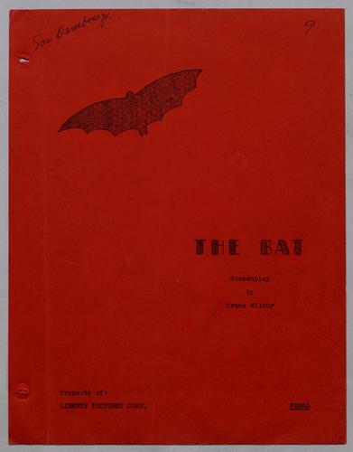 The Bat - new adaptation and screenplay by Crane Wilbur
