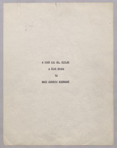 "A Cake for Mr. Hitler: A Tish Story"