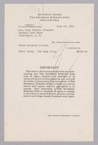 Saturday Evening Post - payment statements