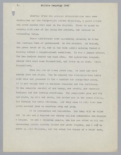 "Willkie Campaign 1940"