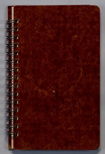Autobiographical notes - brown spiral-bound notebook