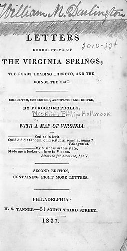 Letters descriptive of the Virginia springs