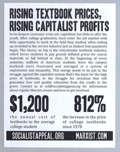 "Rising Textbook Prices, Rising Capitalist Profits" Flyer