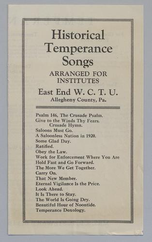 Temperance Songs (Music and Song Sheets)
