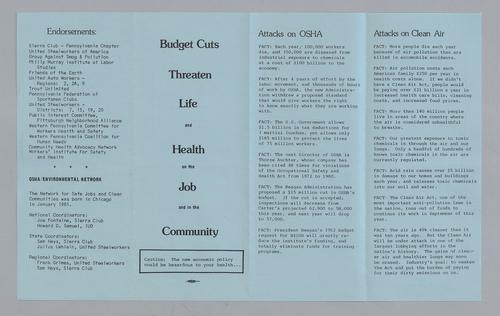 Rally for Safe Jobs and Clean Air Pamphlets