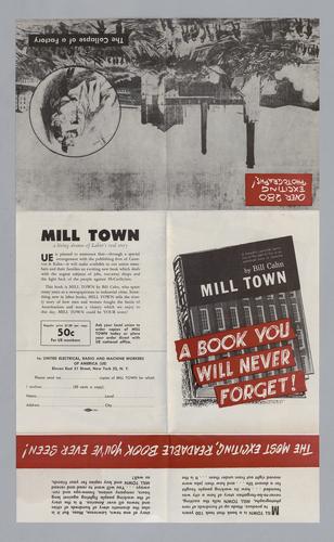 "Mill Town by Bill Cahn: A Book You Will Never Forget!" Booklet