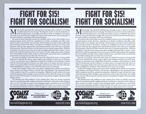 "Fight For $15! Fight For Socialism!" Flyer
