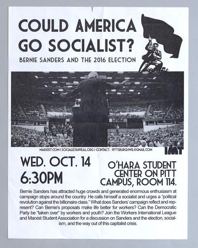 "Could America Go Socialist? Bernie Sanders and the 2016 Election" Flyer
