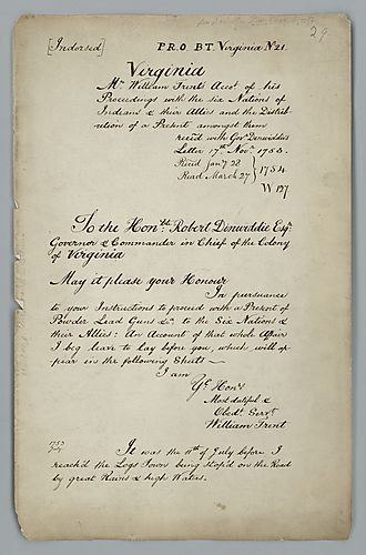 William Trent's Account of Proceedings with Six Nations of Indians and Allies,
