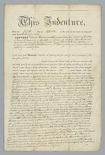 James O'Hara, Indenture