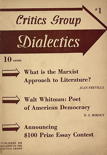 "Critics Group Dialectics #1" Pamphlet