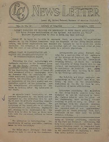 LC News Letter Vol. 2, No. 12