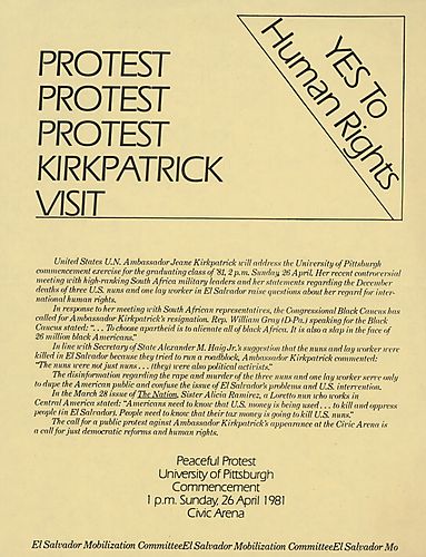 "Protest Protest Protest Kirkpatrick Visit" Flyer