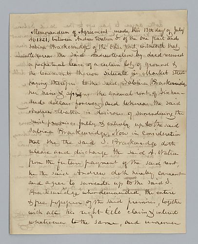 Andrew Watson Memorandum of Agreement