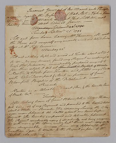 Journal of Jonathan Forman (7 pgs.)