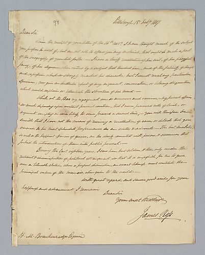 James Ross to H. M. Brackenridge (LB# 94)