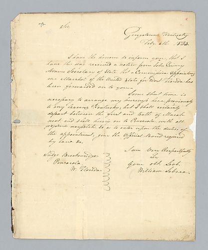 William Sebree to H. M. Brackenridge (LB# 72)
