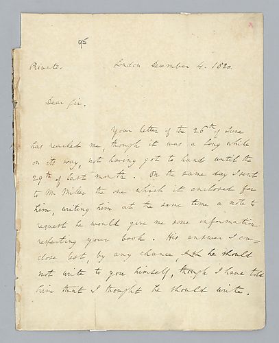 Richard Rush to H. M. Brackenridge (LB# 95)