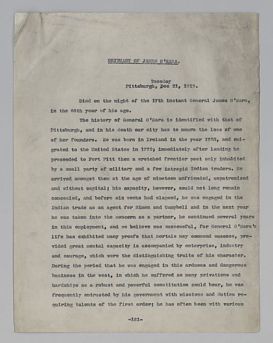 Obituary of James O'Hara