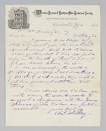 Charles Whittlesey to William M. Darlington