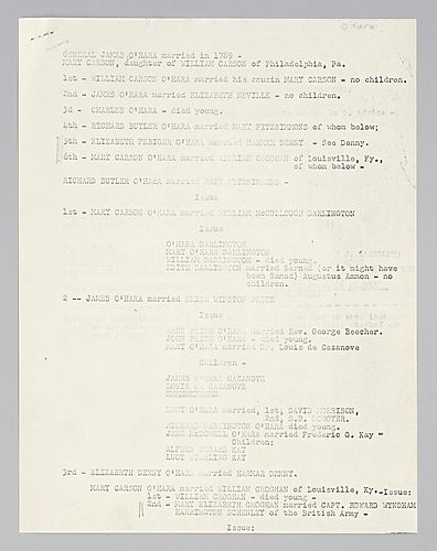 List of O'Hara Family members