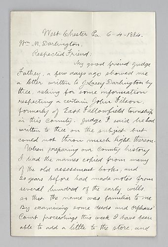 Gilbert Cope to William M. Darlington
