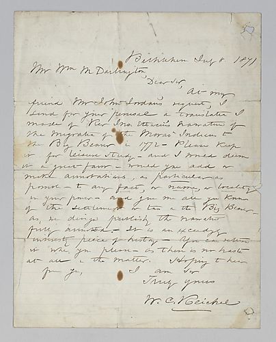 W.C. Reichel to William M. Darlington