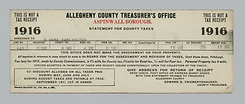 Taxes, O'Hara Township and Aspinwall Borough