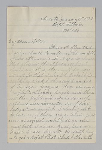 Edith Darlington to Mittie Hemphill, Sorrento
