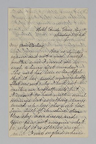 Edith Darlington to Mittie Hemphill, Paris