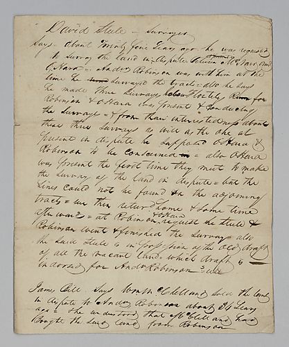 David Stule, Land Survey Information
