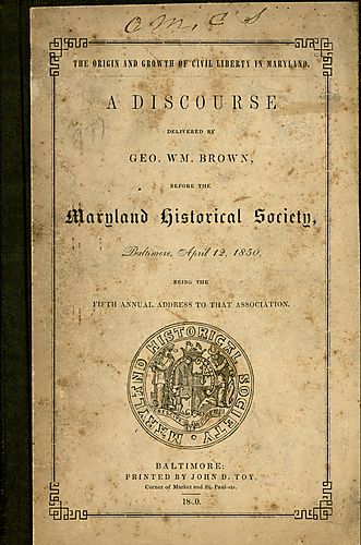 origin and growth of civil liberty in Maryland