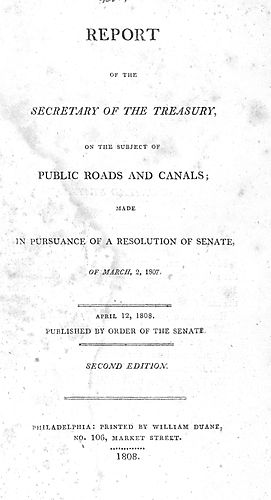 Report of the Secretary of the Treasury on the subject of public roads and canals