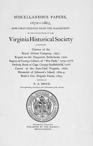 Miscellaneous papers, 1672-1865