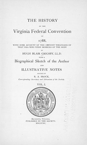 history of the Virginia federal convention of 1788