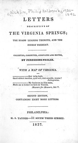 Letters descriptive of the Virginia springs