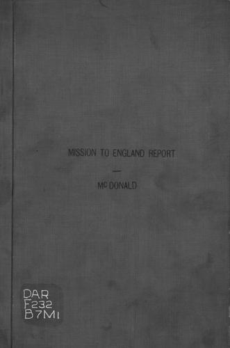 Report of Col. A.W. McDonald