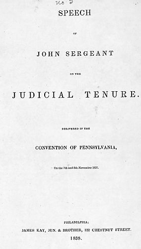 Speech of John Sergeant on the judicial tenure