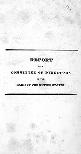 Report of a committee of directors of the Bank of the United States